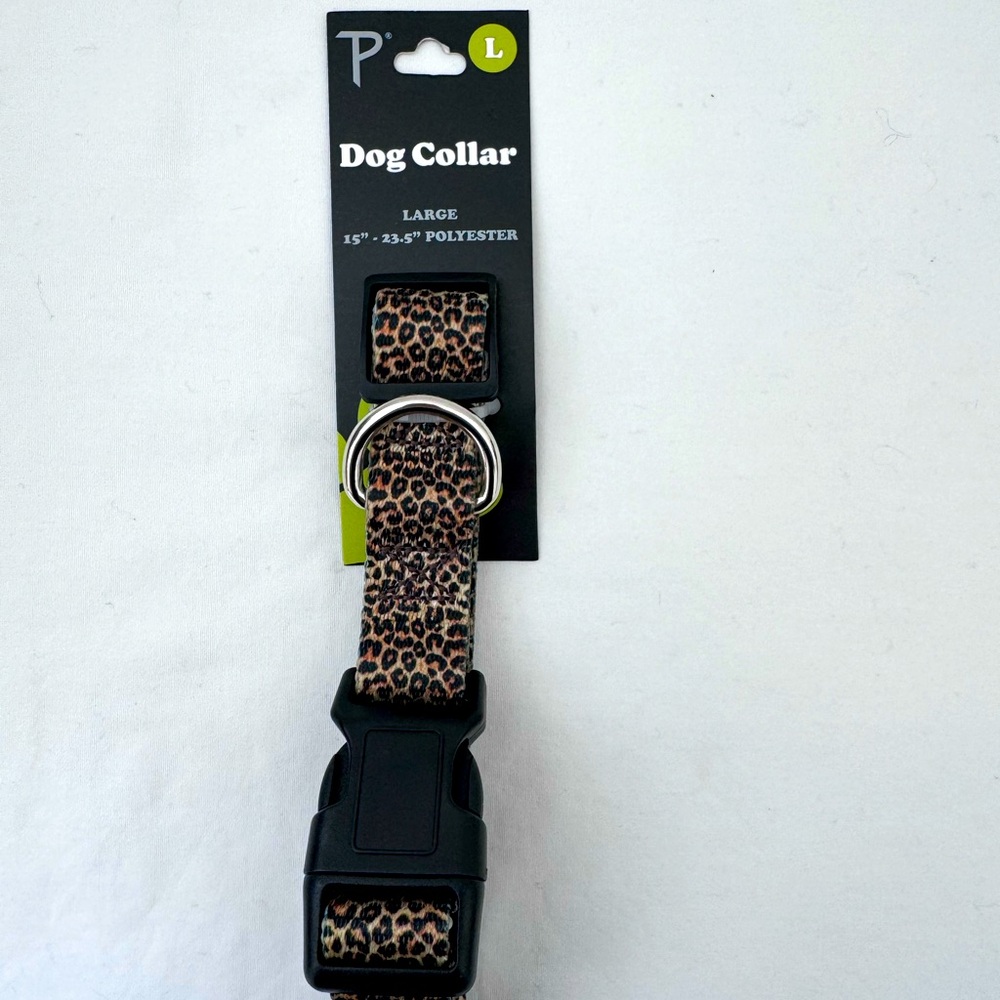 Large dog collar, leopard print new with tags
